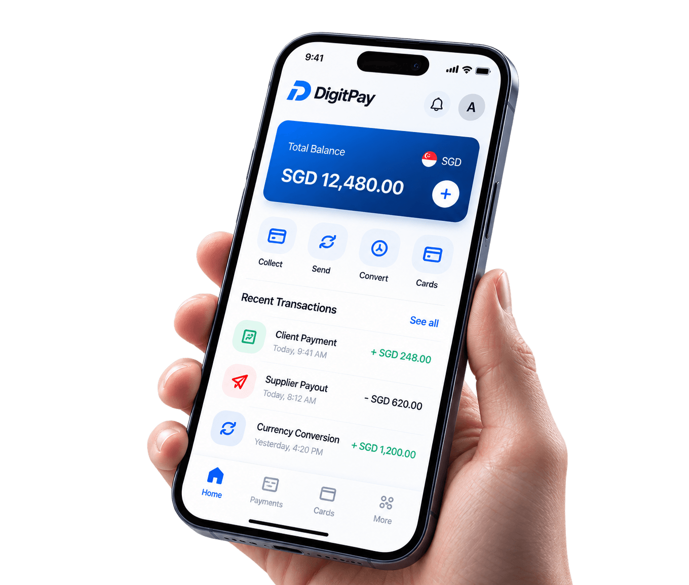 DigitPay Singapore mobile application